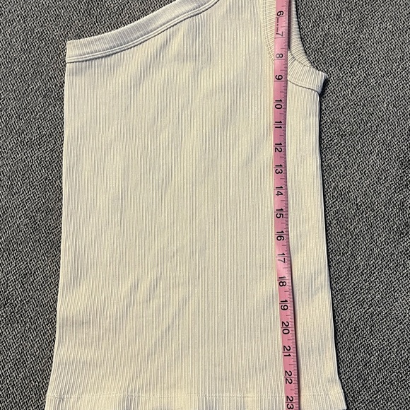 Fabletics One-Shoulder Ribbed Tank Top - Cream - Picture 4 of 5